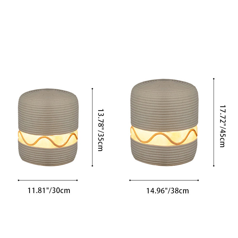 Japanese Solar Resin Cylinder LED Outdoor Landscape Light