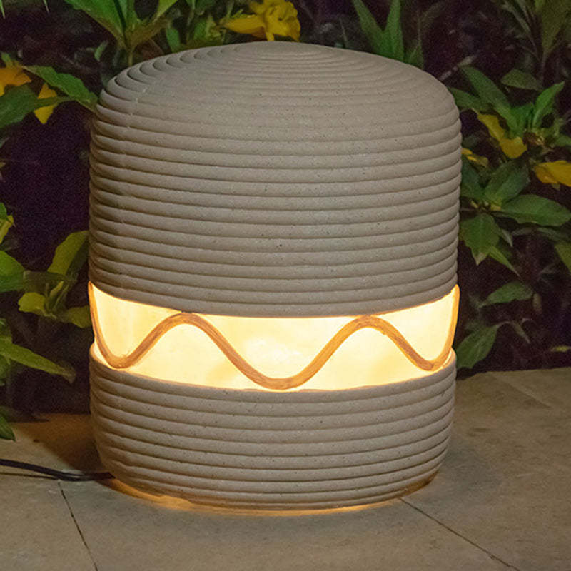 Japanese Solar Resin Cylinder LED Outdoor Landscape Light