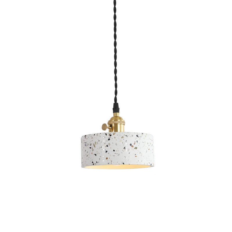Nordic Terrazzo Brass Cylinder Cone Pendant Light