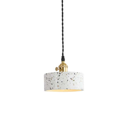 Nordic Terrazzo Brass Cylinder Cone Pendant Light