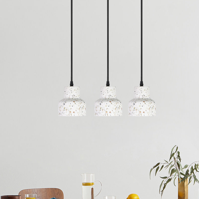 Nordic Terrazzo Brass Cylinder Cone Pendant Light — C / 220V-240V For UK/AU