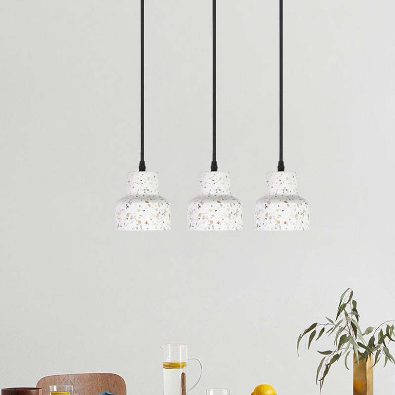 Nordic Terrazzo Brass Cylinder Cone Pendant Light — C / 220V-240V For UK/AU