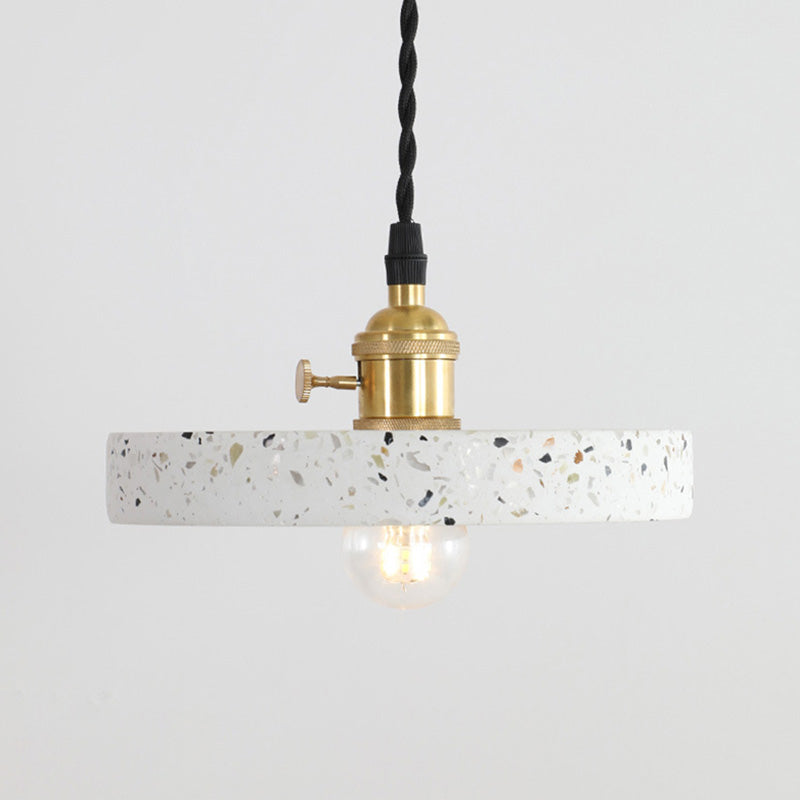 Nordic Terrazzo Brass Cylinder Cone Pendant Light