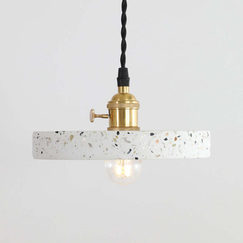Nordic Terrazzo Brass Cylinder Cone Pendant Light