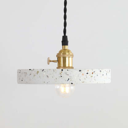 Nordic Terrazzo Brass Cylinder Cone Pendant Light