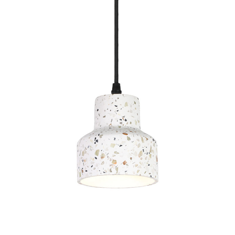 Nordic Terrazzo Brass Cylinder Cone Pendant Light