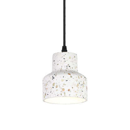 Nordic Terrazzo Brass Cylinder Cone Pendant Light