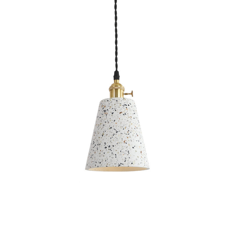 Nordic Terrazzo Brass Cylinder Cone Pendant Light