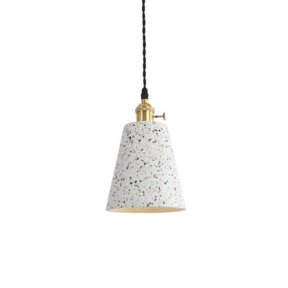 Nordic Terrazzo Brass Cylinder Cone Pendant Light