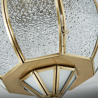 Mid-Century Waterproof Copper Glass Cage Rhombic Chandelier