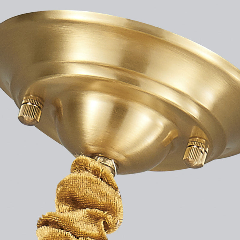 Mid-Century Waterproof Copper Glass Cage Rhombic Chandelier