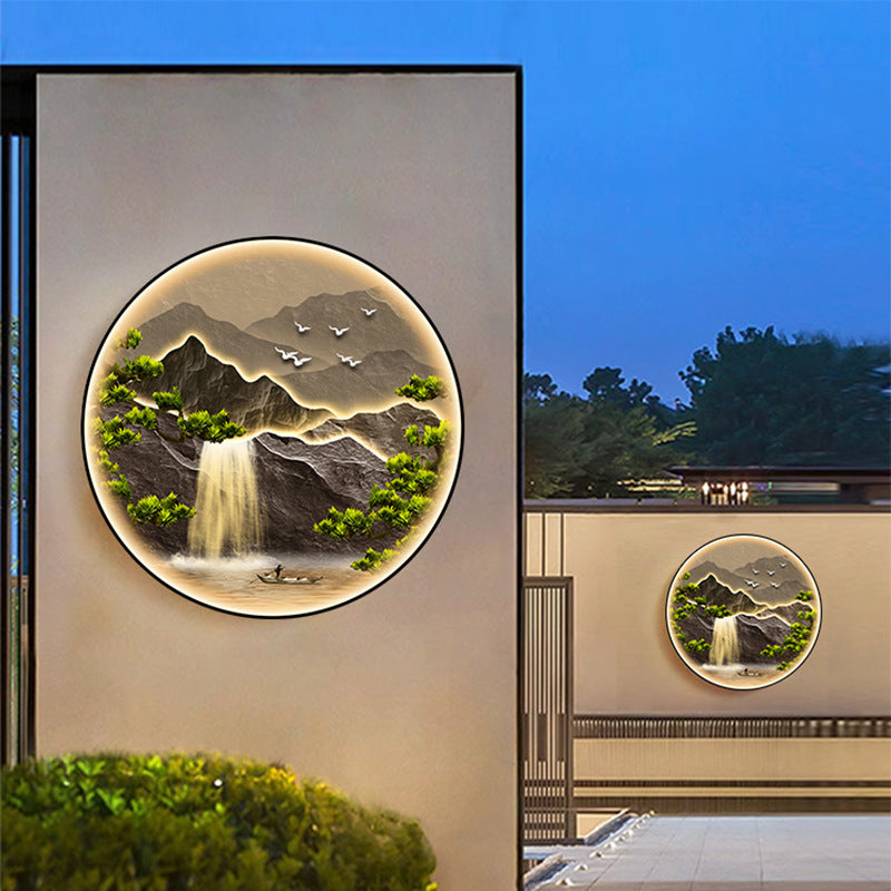 Modern Art Deco Solar Crystalline Round LED Wall Sconce