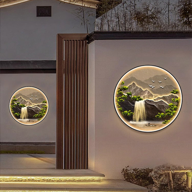 Modern Art Deco Solar Crystalline Round LED Wall Sconce