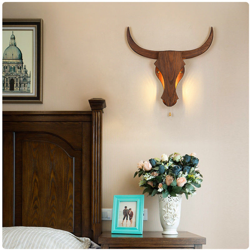 Traditional solid decor wall sconces in wood — 220V-240V (UK/AU