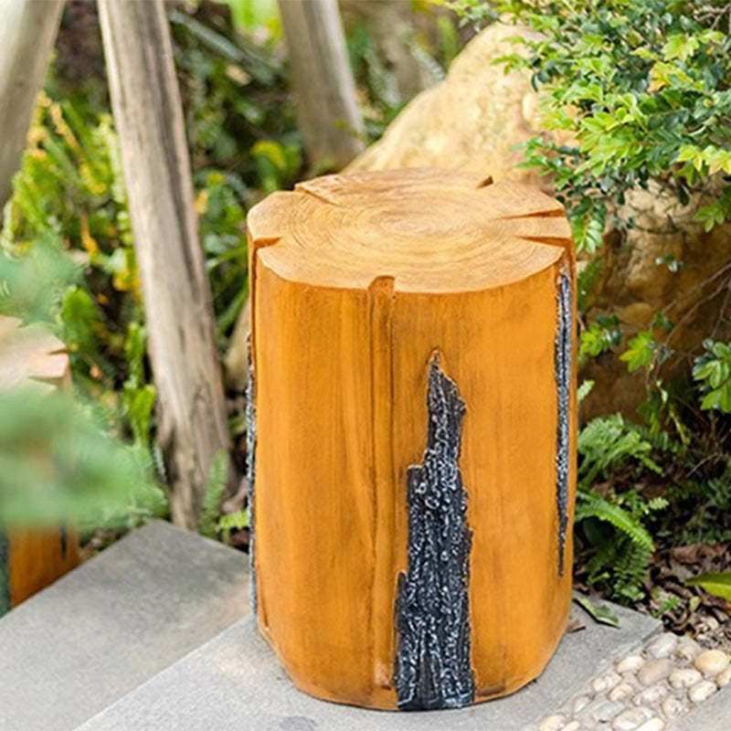 Modern Art Deco Solar Resin Tree Stump Grain Light