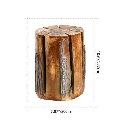 Modern Art Deco Solar Resin Tree Stump Grain Light