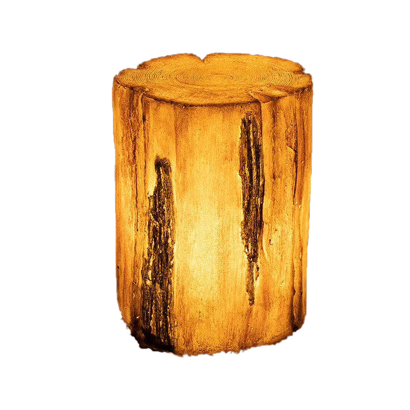 Modern Art Deco Solar Resin Tree Stump Grain Light