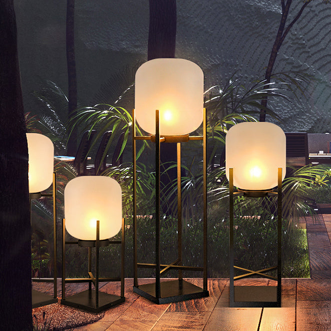 Modern Solar Cylinder Stainless Steel Acrylic LED Floor Lamp
