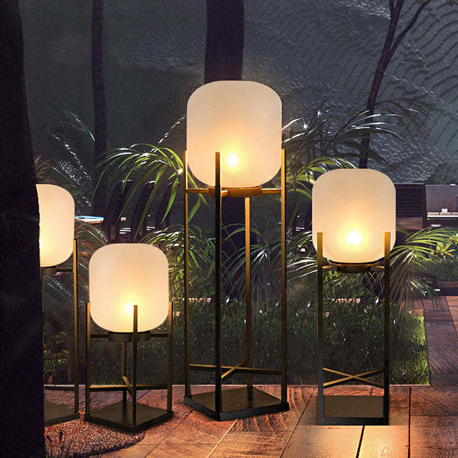 Modern Solar Cylinder Stainless Steel Acrylic LED Floor Lamp