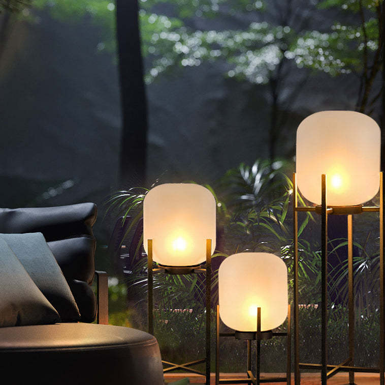 Modern Solar Cylinder Stainless Steel Acrylic LED Floor Lamp