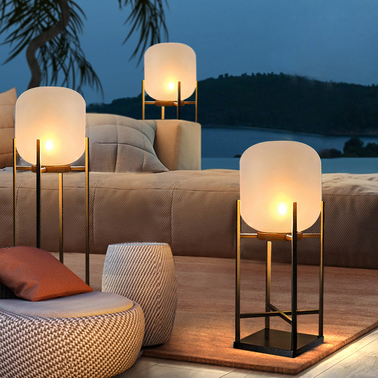 Modern Solar Cylinder Stainless Steel Acrylic LED Floor Lamp