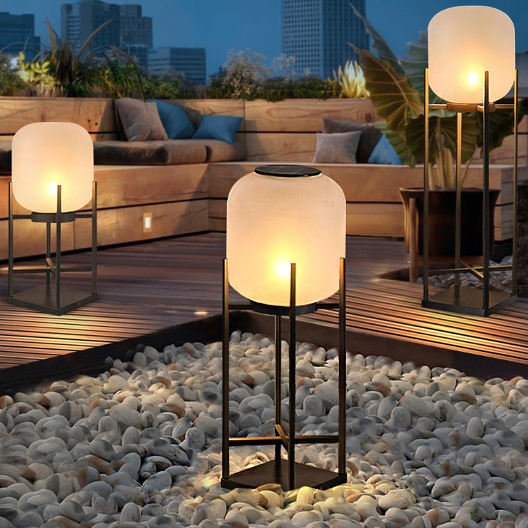 Modern Solar Cylinder Stainless Steel Acrylic LED Floor Lamp