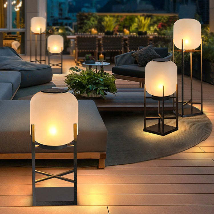 Modern Solar Cylinder Stainless Steel Acrylic LED Floor Lamp