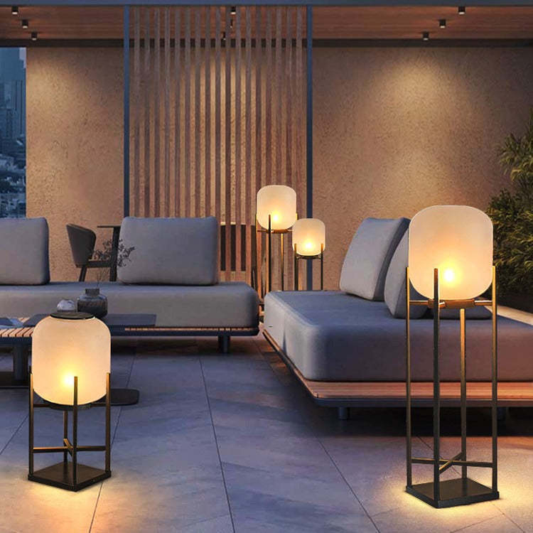 Modern Solar Cylinder Stainless Steel Acrylic LED Floor Lamp