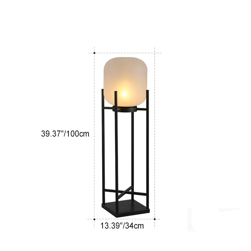Modern Solar Cylinder Stainless Steel Acrylic LED Floor Lamp
