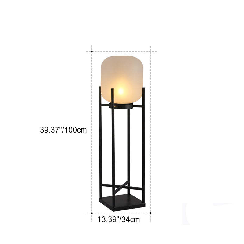 Modern Solar Cylinder Stainless Steel Acrylic LED Floor Lamp