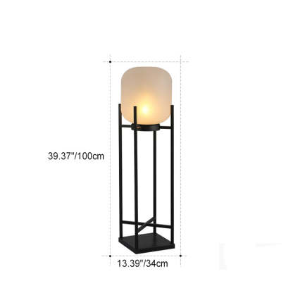Modern Solar Cylinder Stainless Steel Acrylic LED Floor Lamp