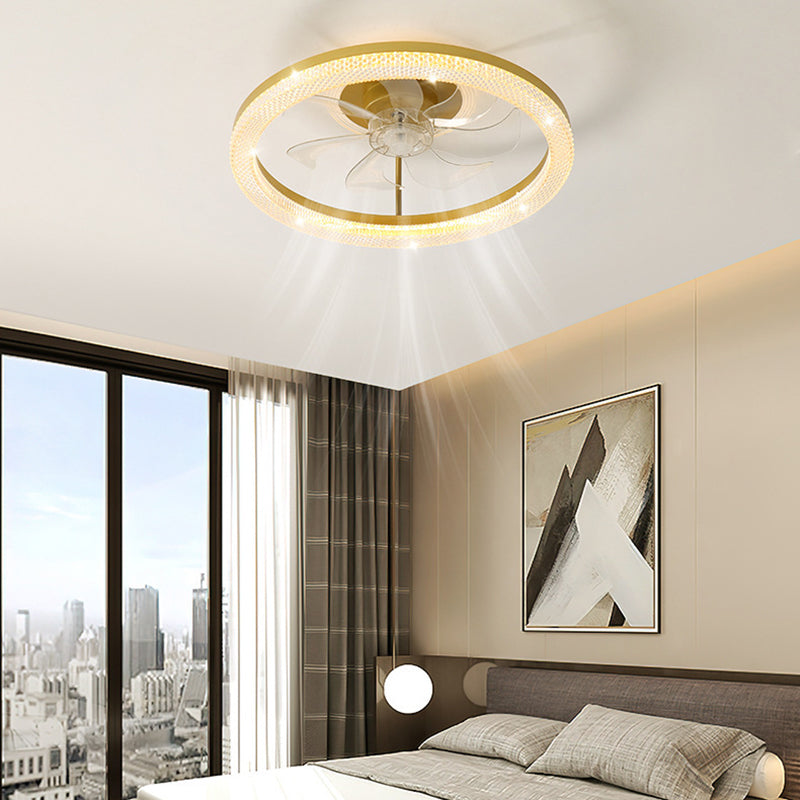 Modern Iron Mount Ceiling Fan Light — Infinitely Dimmable / 110V-120V For US/CA