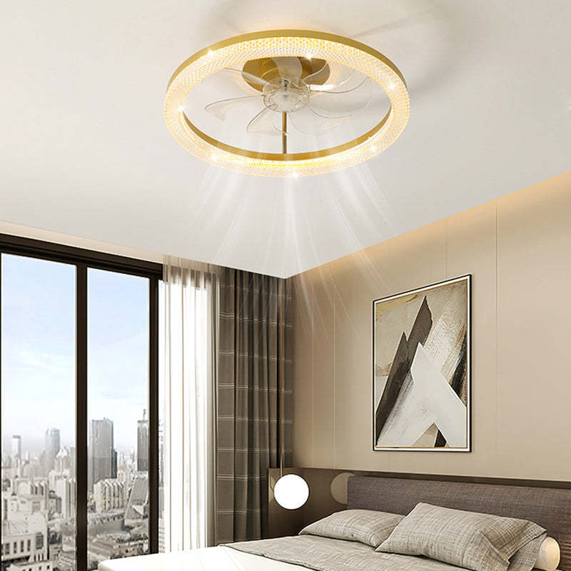 Modern Iron Mount Ceiling Fan Light — Infinitely Dimmable / 110V-120V For US/CA