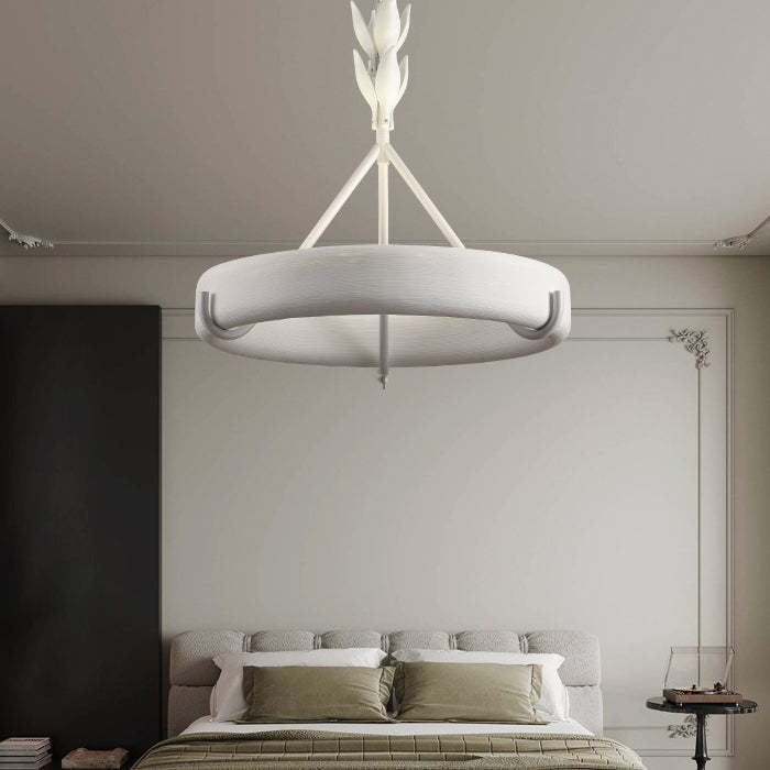 Traditional floral carved white chandeliers — Small (12"H / 220V-240V (UK/AU)