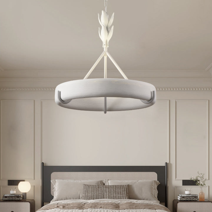 Traditional carved floral white metal chandeliers, Lighom — Large / 220V-240V (UK/AU)