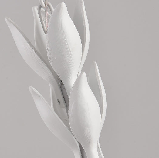 White traditional carved floral chandeliers