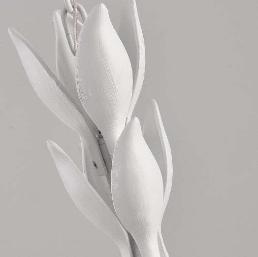 White traditional carved floral chandeliers