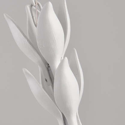 White traditional carved floral chandeliers