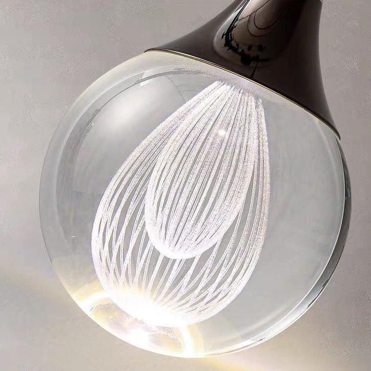 Aluminum Crystal Ball Deer Jellyfish Earth LED Pendant Light — Jellyfish / Warm Light(3000K) / 110V-120V For US/CA