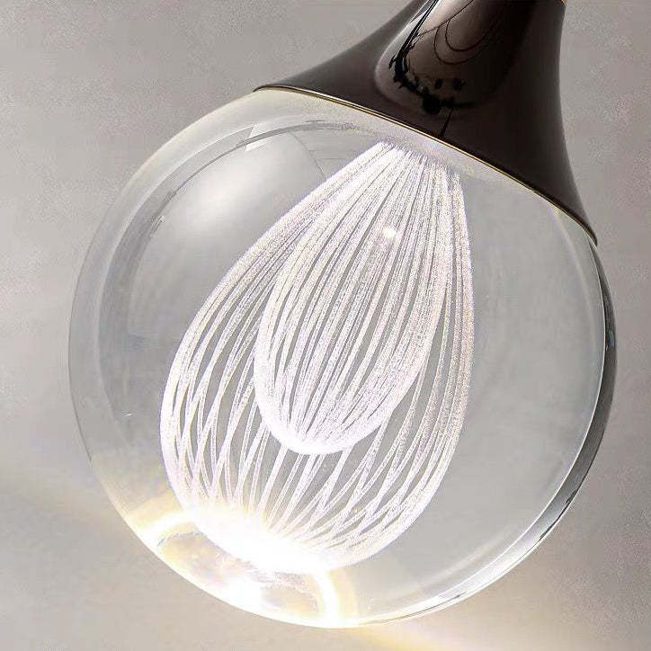 Aluminum Crystal Ball Deer Jellyfish Earth LED Pendant Light — Jellyfish / Warm Light(3000K) / 110V-120V For US/CA