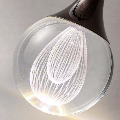 Aluminum Crystal Ball Deer Jellyfish Earth LED Pendant Light — Jellyfish / Warm Light(3000K) / 110V-120V For US/CA