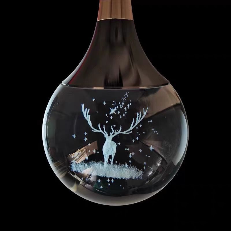 Aluminum Crystal Ball Deer Jellyfish Earth LED Pendant Light — Jellyfish / Warm Light(3000K) / 220V-240V For UK/AU