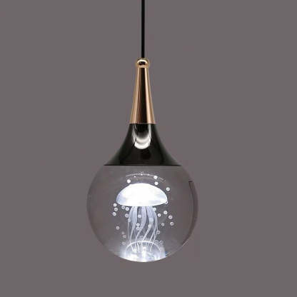 Aluminum Crystal Ball Deer Jellyfish Earth LED Pendant Light — Jellyfish / White Light (5000K) / 110V-120V For US/CA