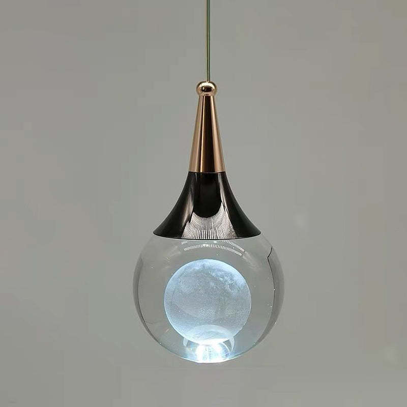 Aluminum Crystal Ball Deer Jellyfish Earth LED Pendant Light — Jellyfish / White Light (5000K) / 220V-240V For UK/AU