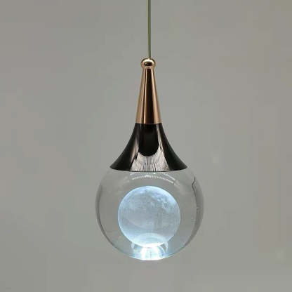 Aluminum Crystal Ball Deer Jellyfish Earth LED Pendant Light — Jellyfish / White Light (5000K) / 220V-240V For UK/AU