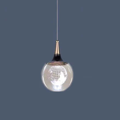 Aluminum Crystal Ball Deer Jellyfish Earth LED Pendant Light — Moon / Warm Light(3000K) / 220V-240V For UK/AU