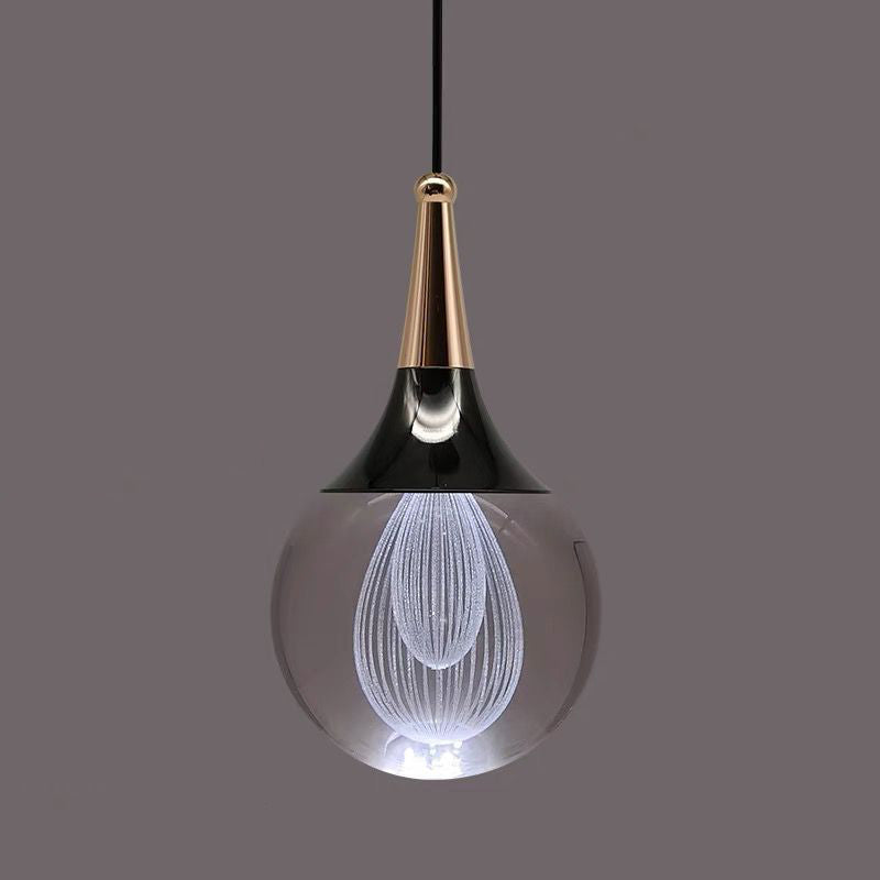 Aluminum Crystal Ball Deer Jellyfish Earth LED Pendant Light — Moon / Neutral Light (4000K) / 110V-120V For US/CA