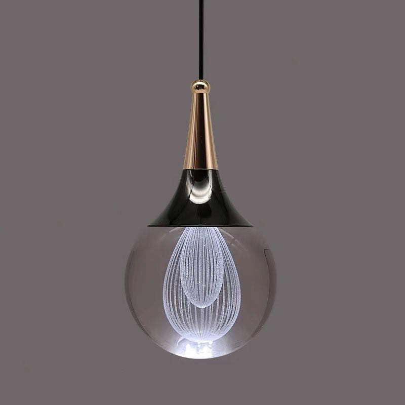 Aluminum Crystal Ball Deer Jellyfish Earth LED Pendant Light — Moon / Neutral Light (4000K) / 110V-120V For US/CA