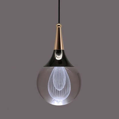 Aluminum Crystal Ball Deer Jellyfish Earth LED Pendant Light — Moon / Neutral Light (4000K) / 110V-120V For US/CA