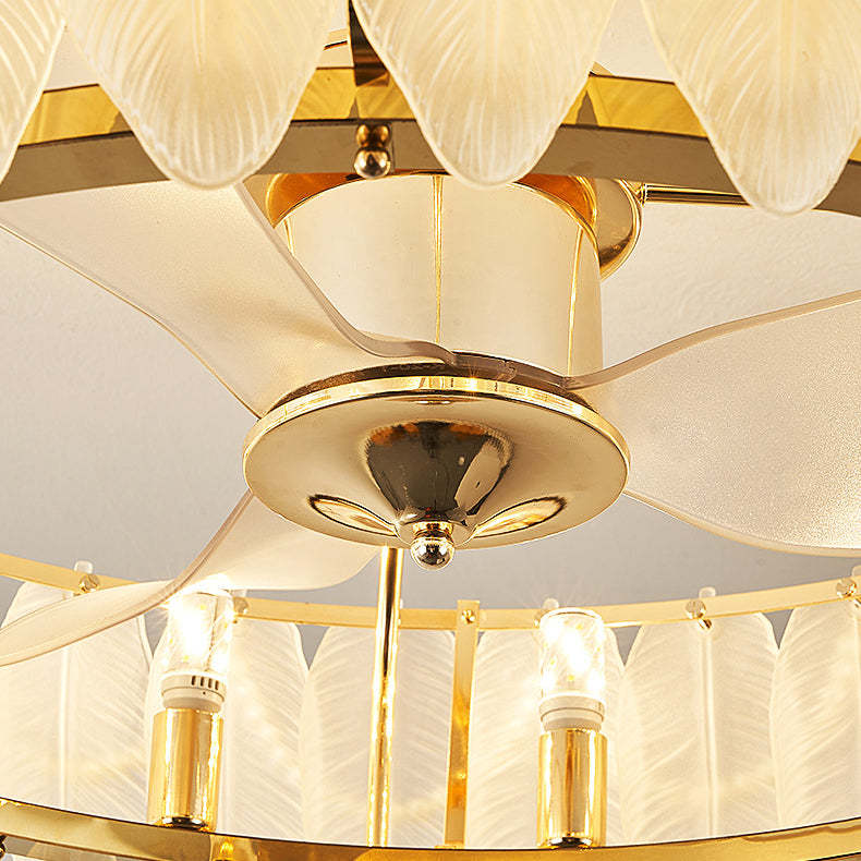 French Pearl Feather Shell Mount Ceiling Fan — A / 220V-240V For UK/AU